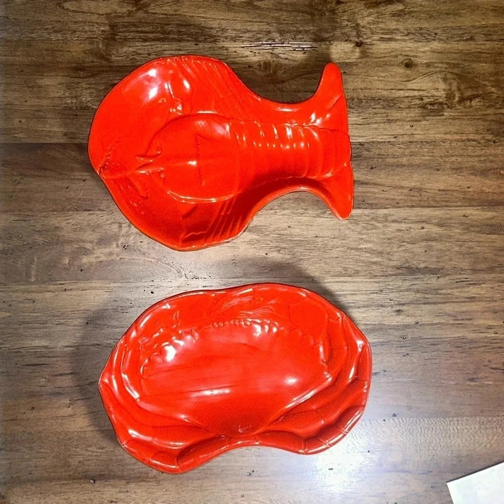 Williams Sonoma Home Dining Kitchen Lobster Dish Spoon Rest Bundle (2 pc)